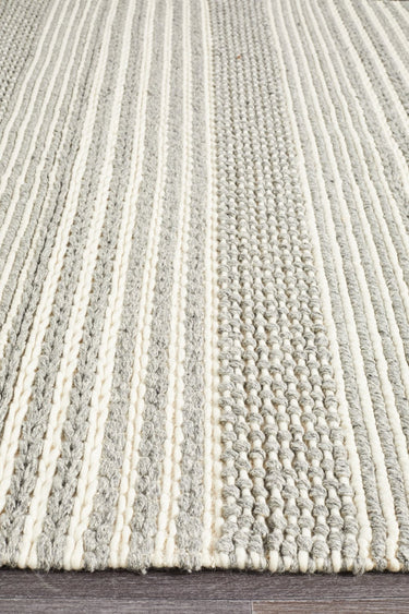Astrid Scandi Silver Grey Flatweave Felted Wool Rug